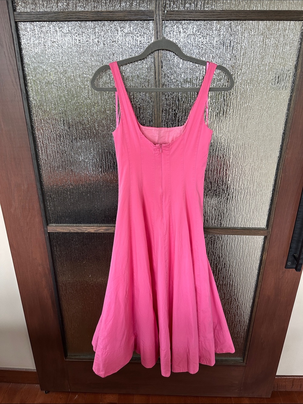 STAUD Pink Square-Neck Midi Dress - Picture 10 of 12